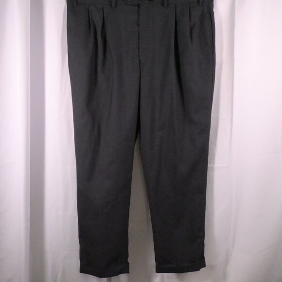 Lauren Ralph Lauren Mens 42x32 Gray Pleated Cuffed Dress Pants Trousers - Picture 1 of 6